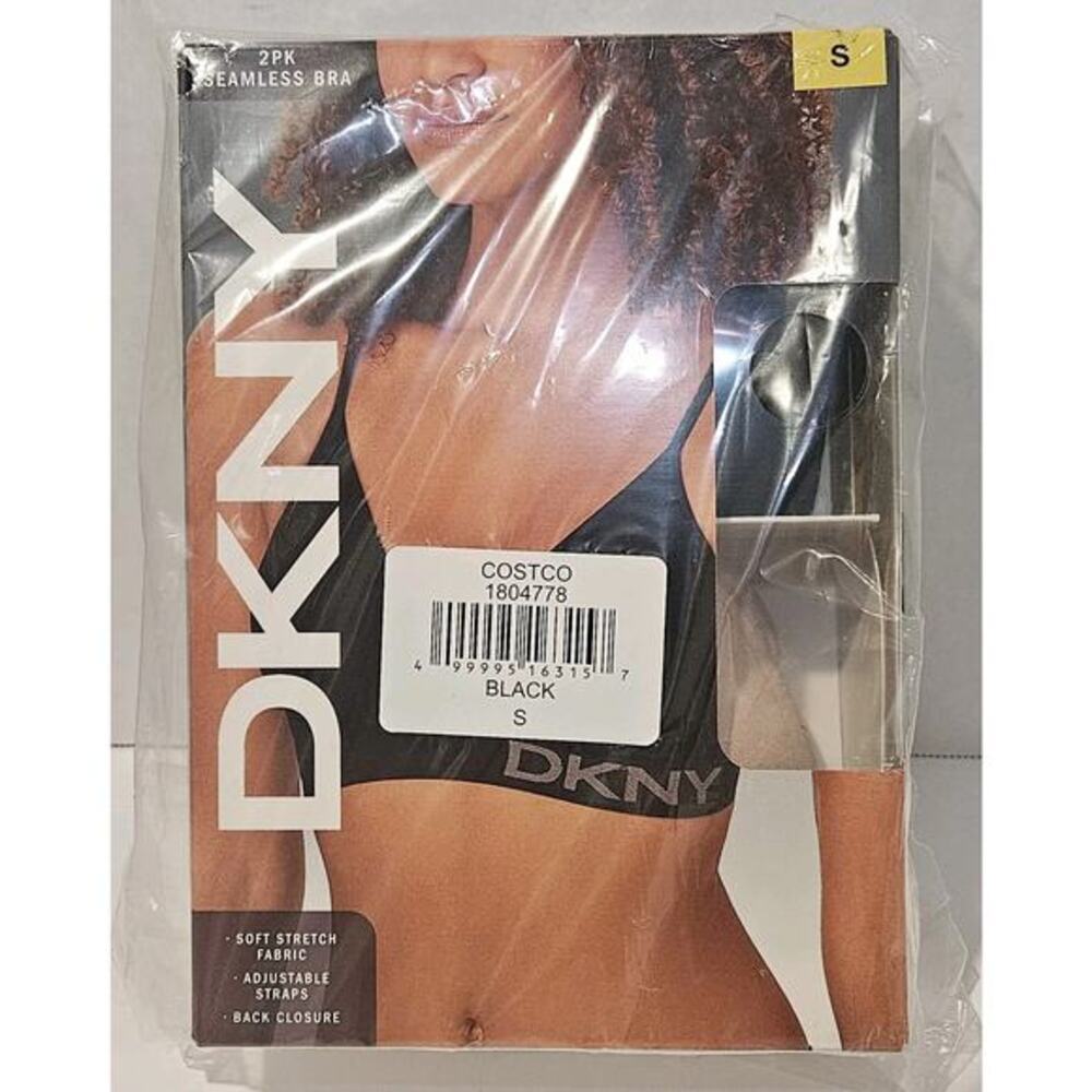 DKNY Seamless Bra 2-Pack Black/Sand‎ Soft stretch/Adjustable / Size Small